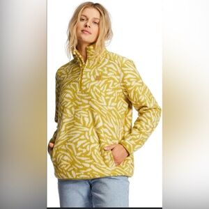 Billabong Yellow and White Adventure Pullover Size L